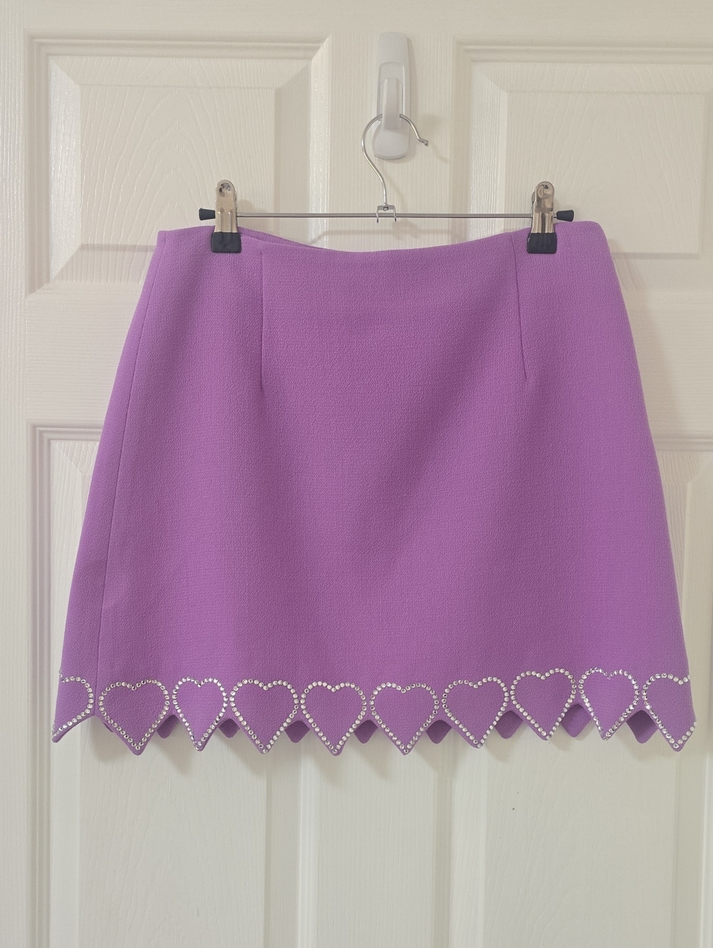 Mach & Mach Crystal Hearts Embellished Mini Skirt Nwot Size 8 - Picture 6 of 9